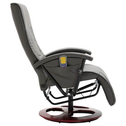 Massage Chair Grey Faux Leather - Image 4
