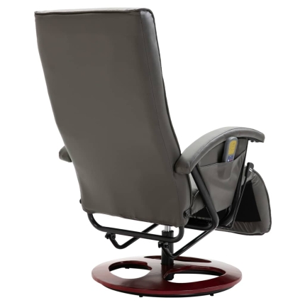 Massage Chair Grey Faux Leather - Image 5