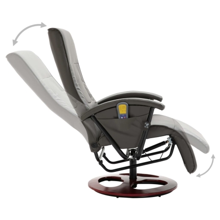 Massage Chair Grey Faux Leather - Image 6
