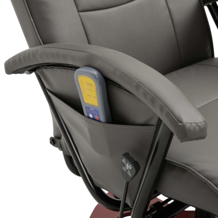 Massage Chair Grey Faux Leather - Image 7