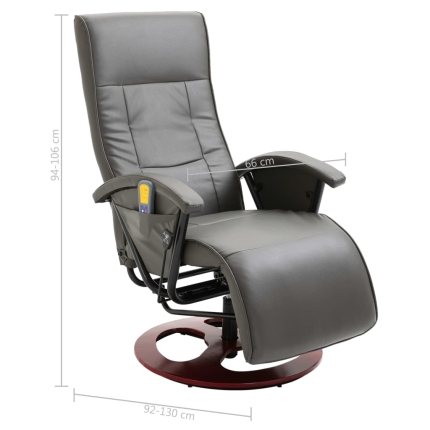 Massage Chair Grey Faux Leather - Image 11