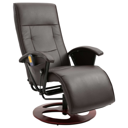 Massage Chair Brown Faux Leather - Image 2