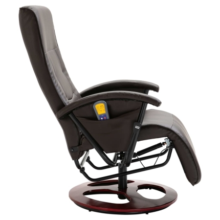 Massage Chair Brown Faux Leather - Image 4
