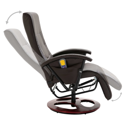 Massage Chair Brown Faux Leather - Image 6