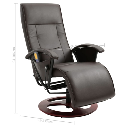 Massage Chair Brown Faux Leather - Image 11