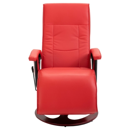 Massage Chair Red Faux Leather - Image 3