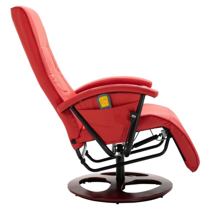 Massage Chair Red Faux Leather - Image 4