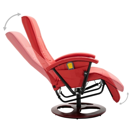 Massage Chair Red Faux Leather - Image 6