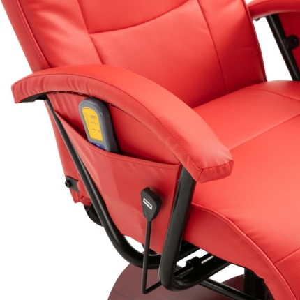 Massage Chair Red Faux Leather - Image 7