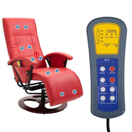 Massage Chair Red Faux Leather - Image 9