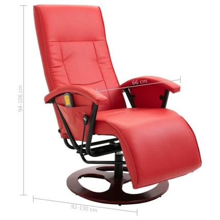 Massage Chair Red Faux Leather - Image 11