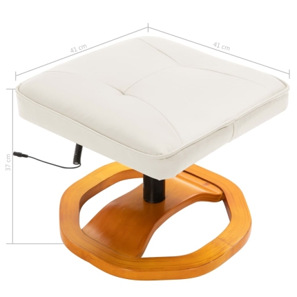 Massage Chair with Foot Stool Cream Faux Leather - Image 11