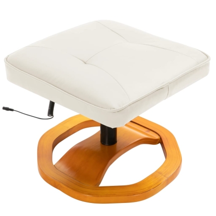 Massage Chair with Foot Stool Cream Faux Leather - Image 6