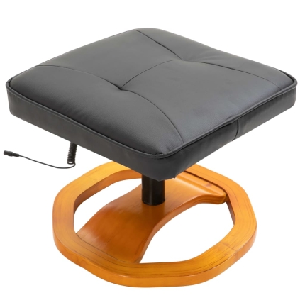 Massage Chair with Foot Stool Black Faux Leather - Image 7
