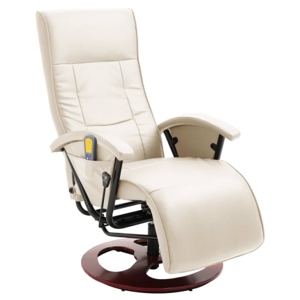 Massage Chair Cream Faux Leather - Image 2