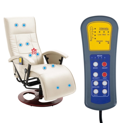 Massage Chair Cream Faux Leather - Image 7