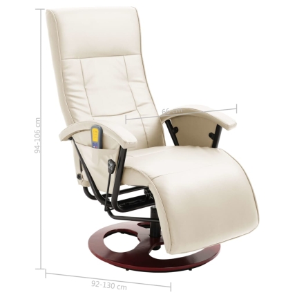 Massage Chair Cream Faux Leather - Image 10