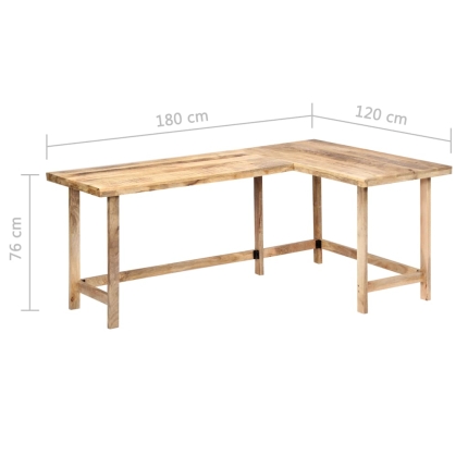 Desk 180x120x76 cm Solid Mango Wood - Image 8