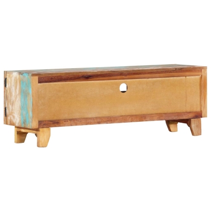 Hand Carved TV Cabinet 120x30x40 cm Solid Reclaimed Wood - Image 4
