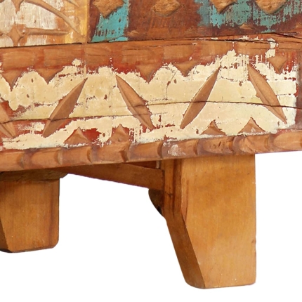 Hand Carved TV Cabinet 120x30x40 cm Solid Reclaimed Wood - Image 9