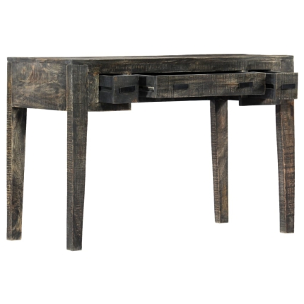 Desk Black 110x50x75 cm Solid Mango Wood - Image 11
