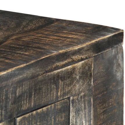 Desk Black 110x50x75 cm Solid Mango Wood - Image 4