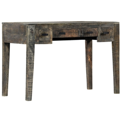 Desk Black 110x50x75 cm Solid Mango Wood - Image 7