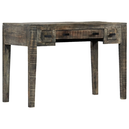 Desk Black 110x50x75 cm Solid Mango Wood - Image 9