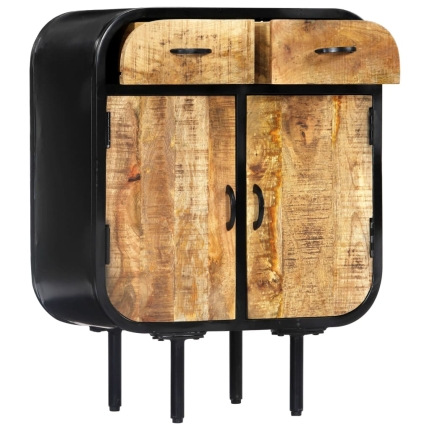 Sideboard 60x30x75 cm Solid Mango Wood and Iron - Image 2