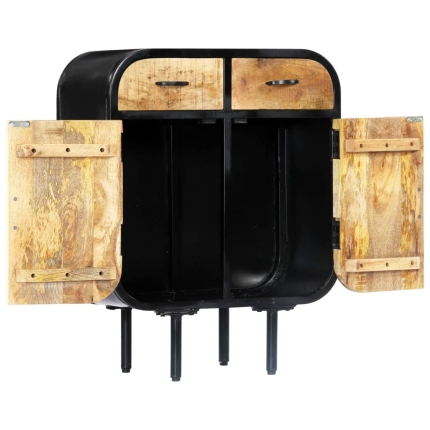 Sideboard 60x30x75 cm Solid Mango Wood and Iron - Image 3