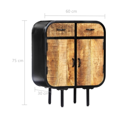 Sideboard 60x30x75 cm Solid Mango Wood and Iron - Image 8