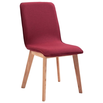 Dining Chairs 4 pcs Red Fabric - Image 4