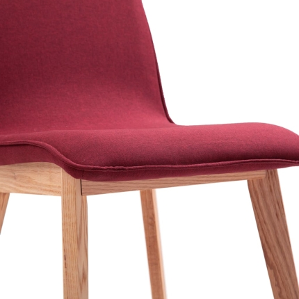 Dining Chairs 4 pcs Red Fabric - Image 8