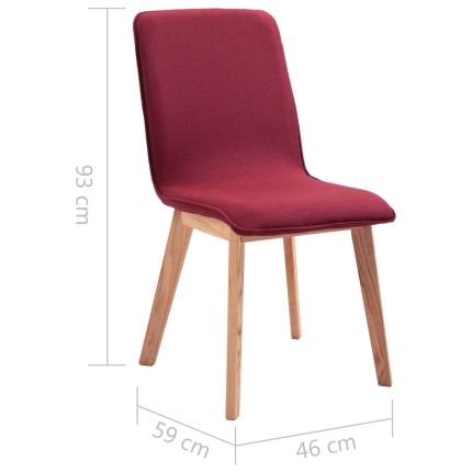 Dining Chairs 4 pcs Red Fabric - Image 9