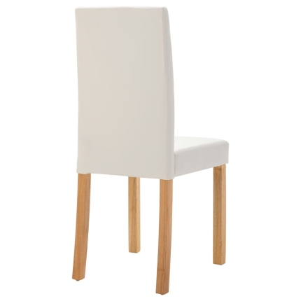 Dining Chairs 4 pcs Cream Faux Leather - Image 6
