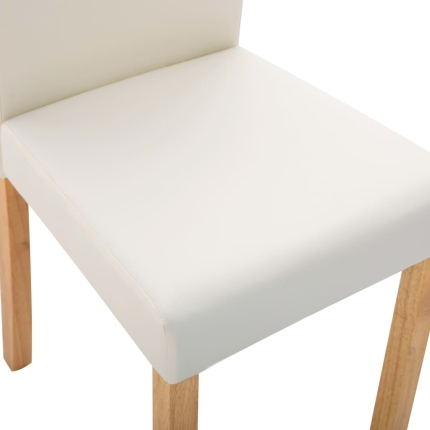 Dining Chairs 4 pcs Cream Faux Leather - Image 8