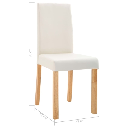Dining Chairs 4 pcs Cream Faux Leather - Image 9