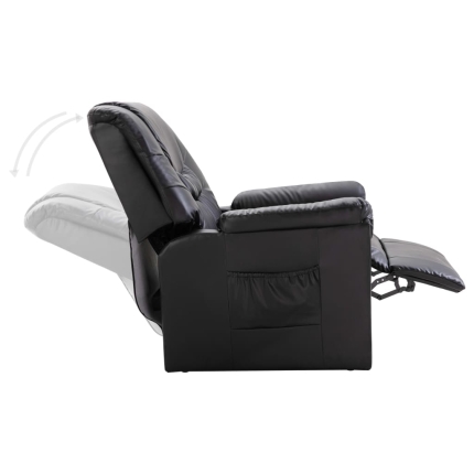 Reclining Chair Black Faux Leather - Image 6