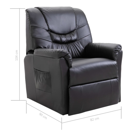 Reclining Chair Black Faux Leather - Image 8