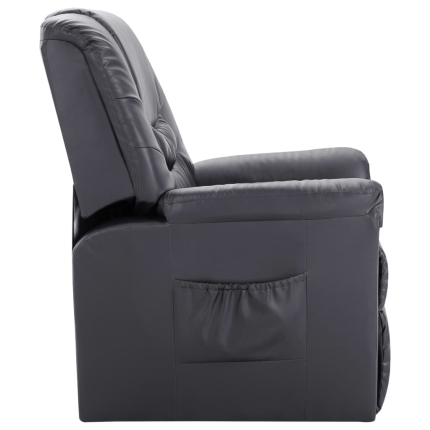 Reclining Chair Grey Faux Leather - Image 3