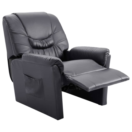 Reclining Chair Grey Faux Leather - Image 5