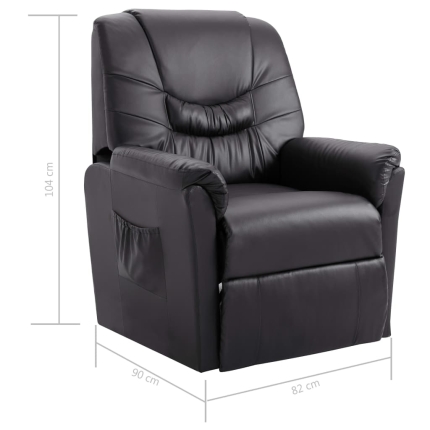 Reclining Chair Grey Faux Leather - Image 8
