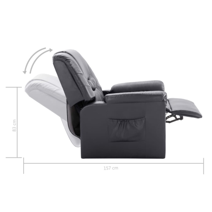 Reclining Chair Grey Faux Leather - Image 9