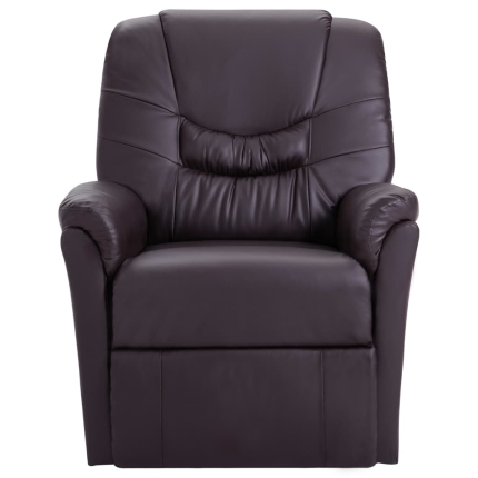 Reclining Chair Brown Faux Leather - Image 2