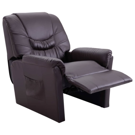 Reclining Chair Brown Faux Leather - Image 5