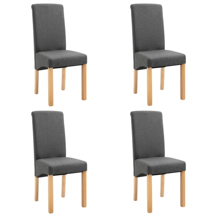 Dining Chairs 4 pcs Grey Fabric - Image 2