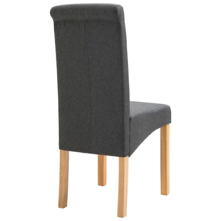 Dining Chairs 4 pcs Grey Fabric - Image 6