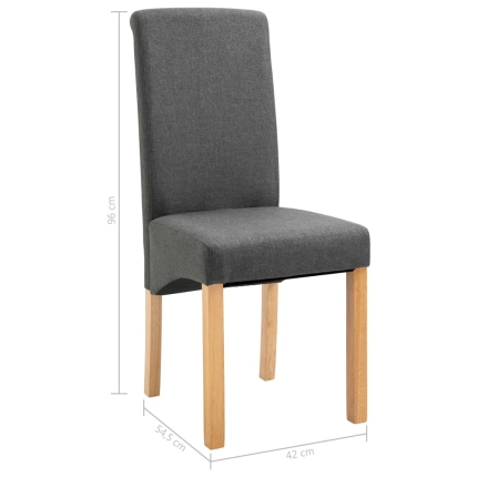 Dining Chairs 4 pcs Grey Fabric - Image 9