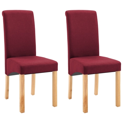 Dining Chairs 2 pcs Red Fabric - Image 2