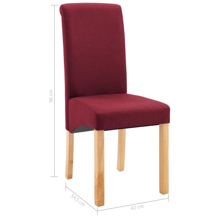 Dining Chairs 2 pcs Red Fabric - Image 9